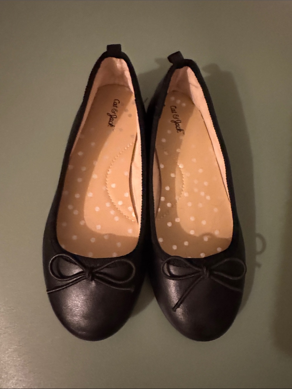 Cat & Jack Black Girls' Bow Ballet Flats
